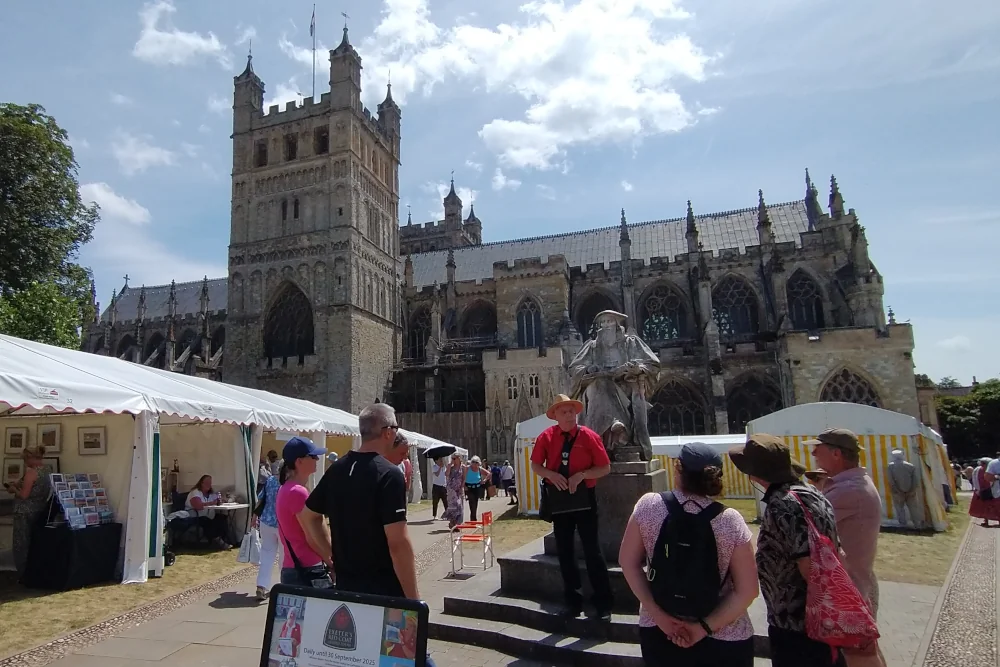 Exeter Red Coat Guide leading a walking tour
