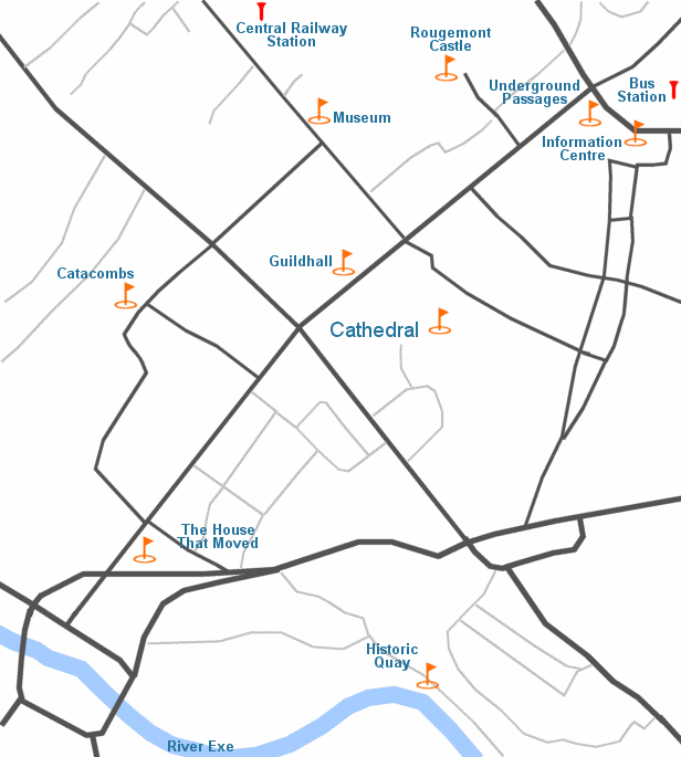 Exeter attractions map